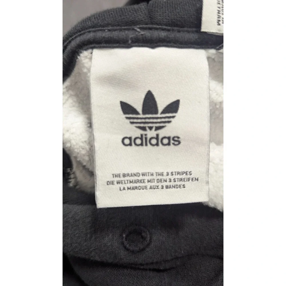 Adidas Originals Hoodie Men Large Black Big Random Trefoil Logo Retro Athleisure